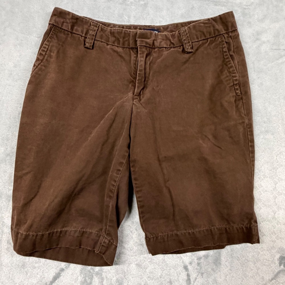 Vintage Y2K Gap Women Size 4 W29 Chino Shorts Brown Cotton Stretch Casual Summer